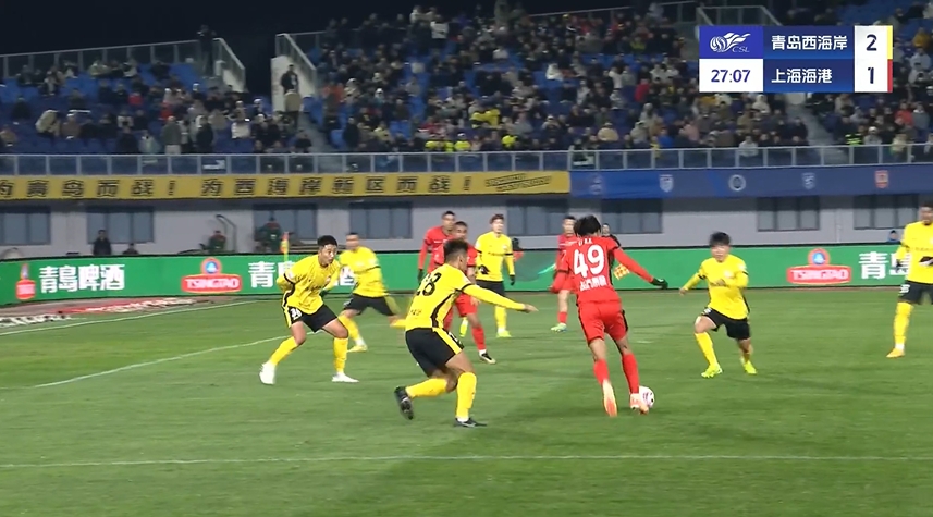 半场-海港暂1-3西海岸 颜骏凌超巨失误送礼 19岁李新翔精彩处子球
